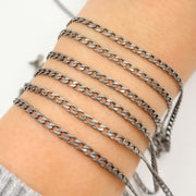 Oxidized Sterling Silver Curb Chain